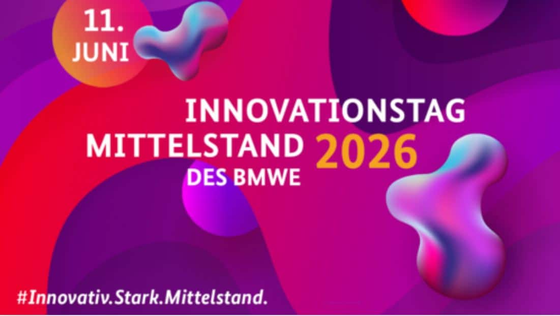 Grafik mit Veranstaltungshinweis auf den Innovationstag Mittelstand 2026